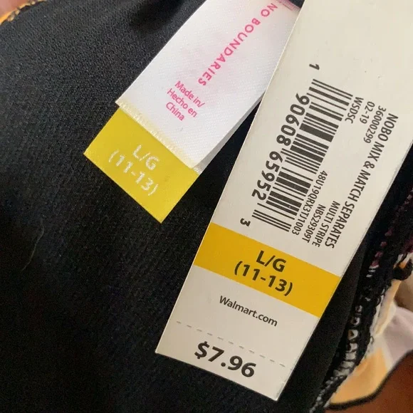 ❤️ NEW No Boundaries Striped Bikini Large 11-13 - Picture 7 of 9